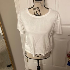 white hollister crop top